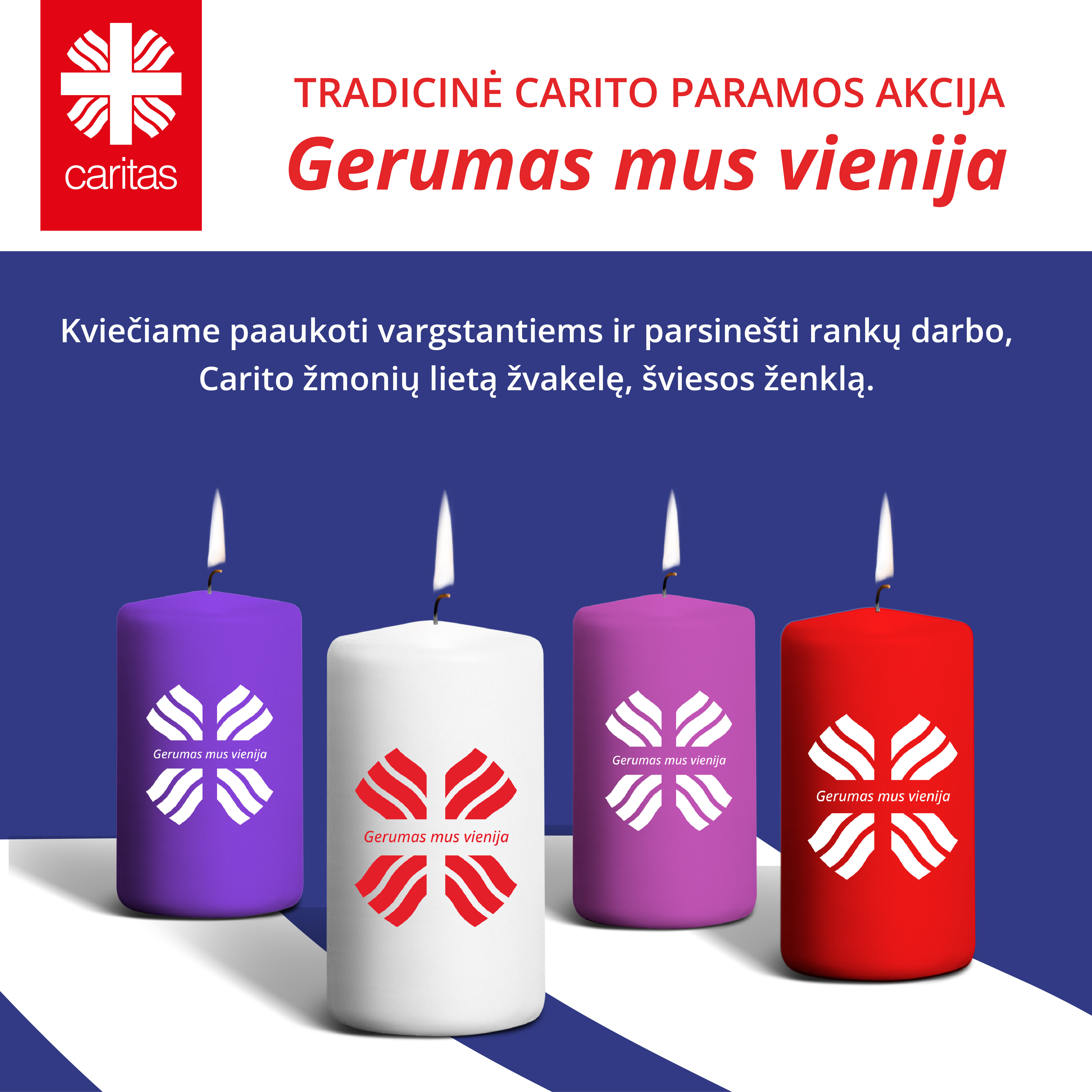 Į kelionę po Lietuvą „Caritas“ išlydi 80 tūkst. gerumo žvakelių