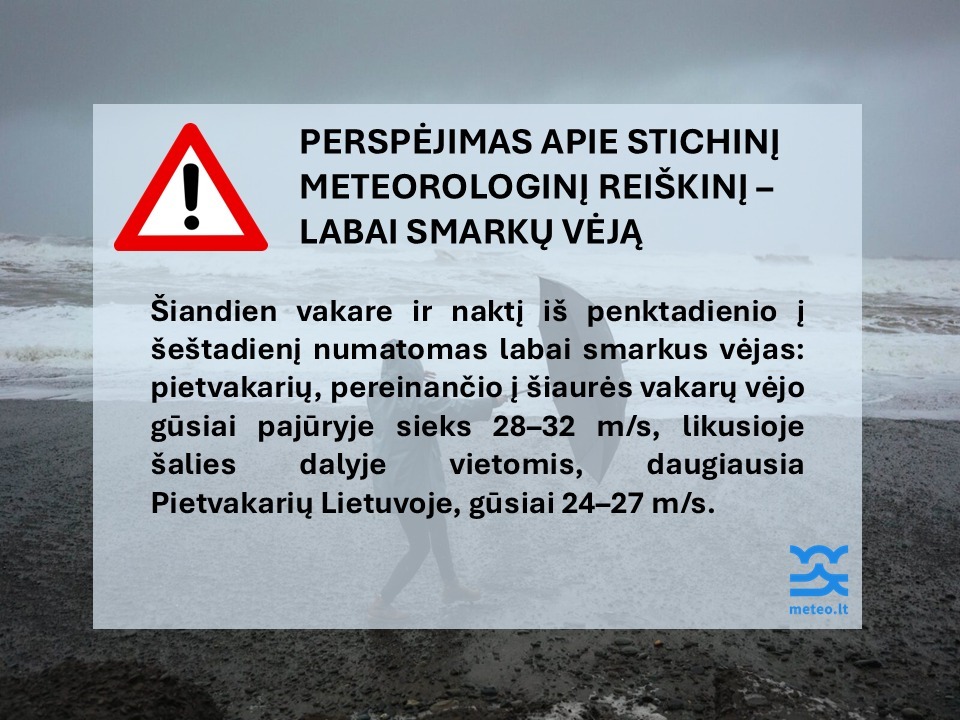 Perspėjimas apie stichinį meteorologinį...